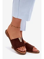 Dámské ploché s ozdobným detailem V Čokoládové Nelmira