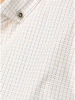 Pánská bílá vzorovaná košile slim fit FashionStreet DX2693