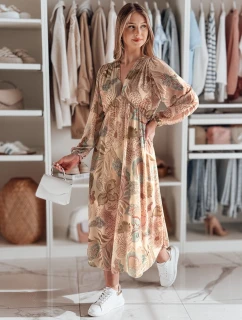 Maxi květinové šaty LILOVIE béžové FashionStreet EY2573