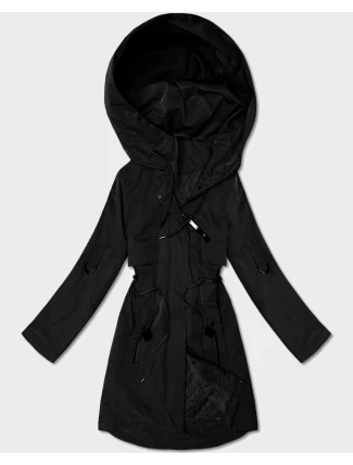 Prosta kurtka damska z podwijanymi rękawami Goodlookin czarna (B8556-1)