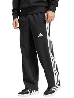 Pánské kalhoty adidas Essentials Three Stripes Fleece Wide Leg černé JM1770