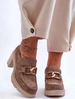 Elegantní boty se zlatým zdobením béžová Harmell