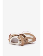 Dětské tenisky na suchý zip s leopardím vzorem tmavě béžové Tezzu