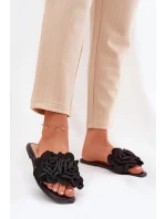 Ploché Dámské Pantofle S Mašlí Černé Tobin