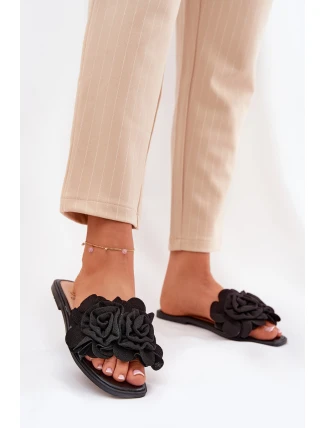 Ploché Dámské Pantofle S Mašlí Černé Tobin