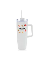Personalizovaná cestovní termoska s průhledným víčkem s letním mixem Personalizovaná cestovní termoska s průhledným víčkem s letním mixem