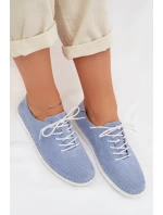 Dámské polobotky z přírodního semiše LR61-7080 Modré