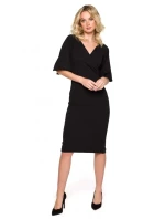 K152 Zavinovací šaty s pouzdrovými rukávy - královská modř K152 Zavinovací šaty s pouzdrovými rukávy - královská modř