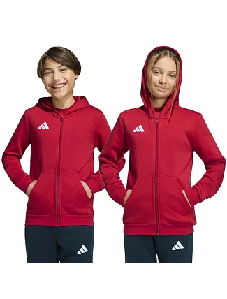 Dětská mikina adidas Entrada 26 Full Zip Hoodie červená KH1781