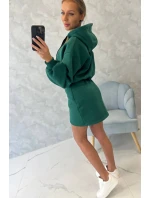 Zateplené šaty s obálkovým spodním dílem tmavě zelené Zateplené šaty s obálkovým spodním dílem tmavě zelené