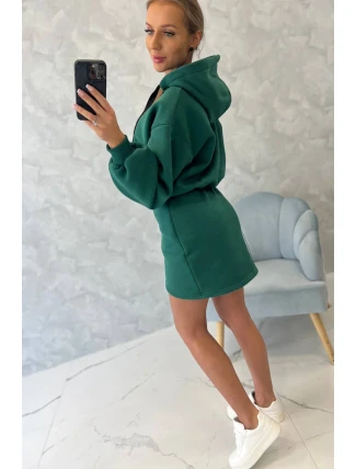 Zateplené šaty s obálkovým spodním dílem tmavě zelené Zateplené šaty s obálkovým spodním dílem tmavě zelené