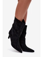 Dámské kotníkové boty na jehlovém podpatku Solvienne – černé