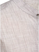 Pánská košile s dlouhým rukávem a límečkem hnědá FashionStreet DX2660