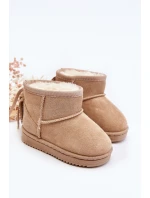 Dětské zateplené sněhule s frčkami béžové Mikyla Dětské zateplené sněhule s frčkami béžové Mikyla