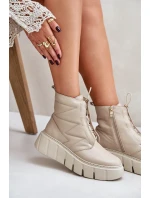 Zazoo 60472 Kožené Botky Na Platformě A Klínu Černé