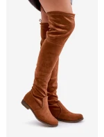 Kozáky Na Plochém Podpatku Do Kolene Z Eko Semiše Camel Linnithia