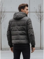 Pánská prošívaná zimní bunda s kapucí šedá FashionStreet TX5073 Pánská prošívaná zimní bunda s kapucí šedá FashionStreet TX5073