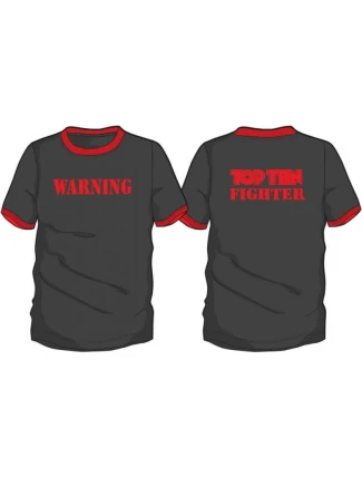 TOP TEN "WARNING" tričko XL černá