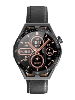 Rubicon RNCE88-1 Smartwatch Black- Černý silikonový řemínek + černý kožený řemínek