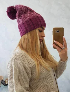 Milano fleecová čepice K203 pink melange+dark pink