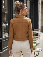 Dámská semišová krátká velbloudí bunda FashionStreet TY5660 Dámská semišová krátká velbloudí bunda FashionStreet TY5660