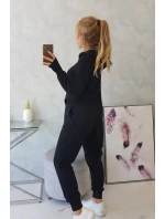 Souprava mikiny s delší stranou černá Souprava mikiny s delší stranou černá