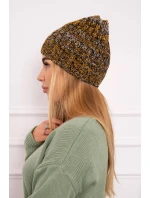 Veselá fleecová čepice K225 black+mustard