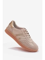 Kožené Dámské Tenisky LR61-7059 Béžové
