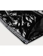 Lehká černá lesklá dámská bunda s lemovkami (LD7258BIG) Lehká černá lesklá dámská bunda s lemovkami (LD7258BIG)