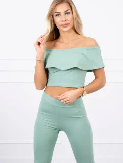 Sada s volánkem tmavá máta