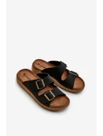 Lehké pohodlné pánské sandály s přezkami Inblu MT000016 Černé