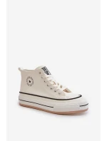 Zateplené Dámské Tenisky Na Platformě Eko Kůže Big Star OO274061 Bílé