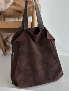 Semišová taška shopper čokoládová Miraya