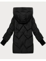 Černá prošívaná bunda pro přechodné období s odepínací kapucí Libland (LD-7749)