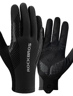 Cyklistické rukavice Rockbros jaro/léto/podzim, plné, velikost: XL- černé