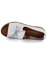 Dámské kožené polobotky s otevřenou špičkou bílé Cambell 19388