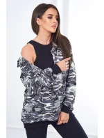 3dílná souprava Vřesoviště halenka, top a legíny šedá + černá 3dílná souprava Vřesoviště halenka, top a legíny šedá + černá