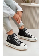 Zateplené Dámské Tenisky Na Platformě Eko Kůže Big Star OO274062 Černé