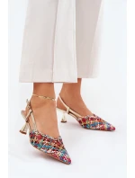 Lodičky S Špičatou Špičkou A Otevřeným Podpatkem Multikolor Umirana