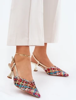 Lodičky S Špičatou Špičkou A Otevřeným Podpatkem Multikolor Umirana