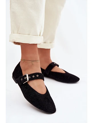 Dámské baleríny s páskem Černé Pamira