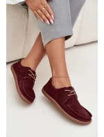 Dámské polobotky typu barefoot z přírodního semiše Zazoo – bordó