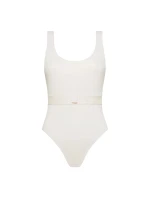 Dámské jednodílné plavky Monogram Rib KW0KW02151-PGA - Calvin Klein