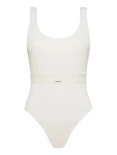 Dámské jednodílné plavky Monogram Rib KW0KW02151-PGA - Calvin Klein