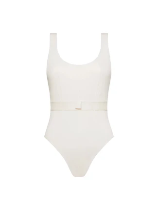 Dámské jednodílné plavky Monogram Rib KW0KW02151-PGA - Calvin Klein