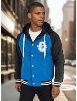 Pánská bunda bomber s kapucí modrá FashionStreet TX5023