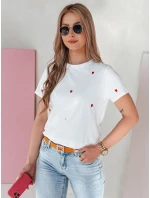 Dámské oversize tričko se srdíčky ROMAFINA white FashionStreet RY2889
