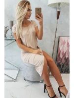 Sukienka asymetryczna beżowa