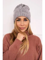 Fleecová čepice Sylwia K244 světle šedá Fleecová čepice Sylwia K244 světle šedá