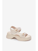 Dámské sandály se zlatými detaily béžové Luvira
